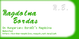 magdolna bordas business card